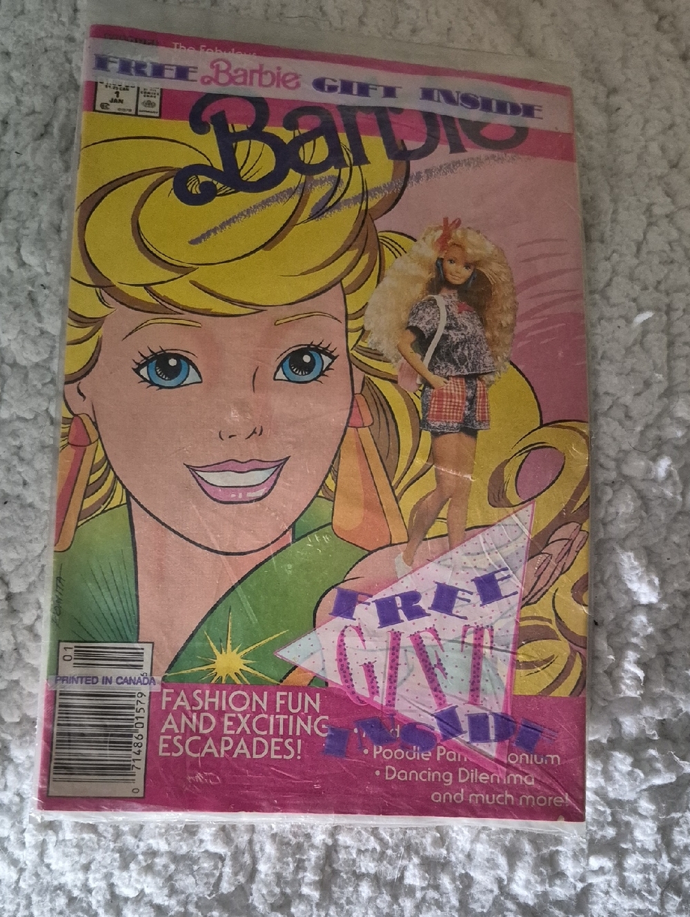 Barbie Comic Book Cover - Pink & Yellow
